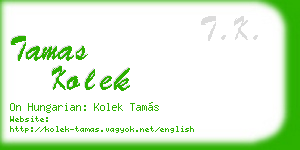 tamas kolek business card